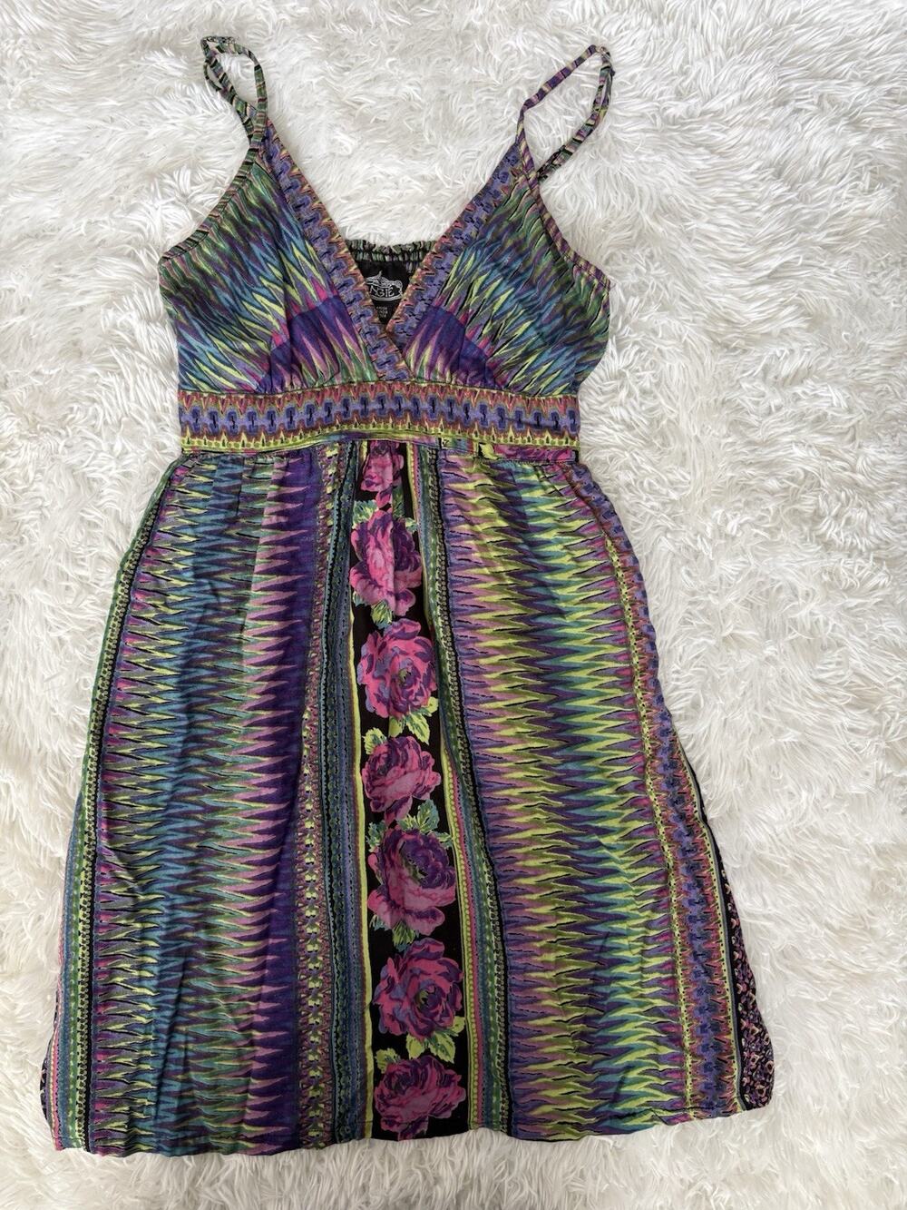 Angie S Rayon Boho Style Sundress. Pretty, Exc. Condition
